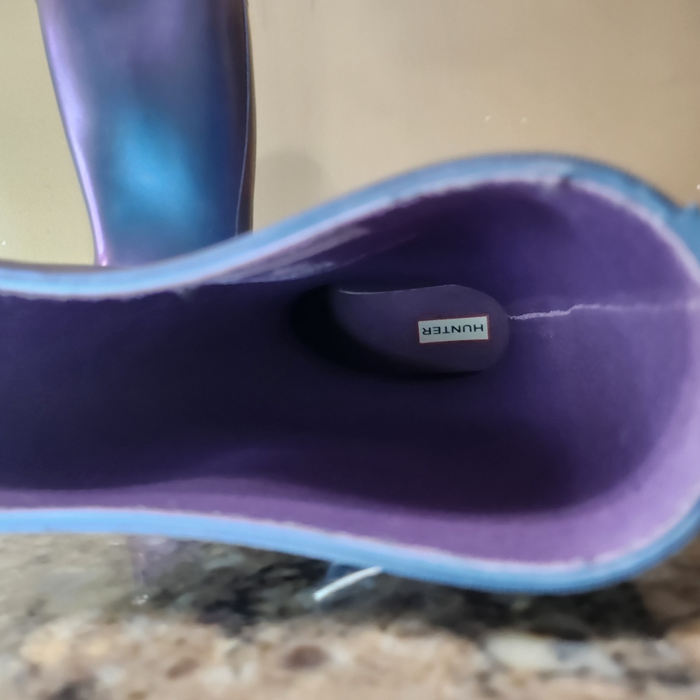 Hunter Purple Rain Boots Iridescent... Only Tried On... - Picture 6 of 8